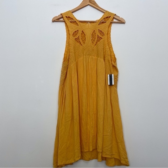 Ripcurl yellow dress sleeveless lightweight bohemian skater medium oversized sun - Picture 12 of 12